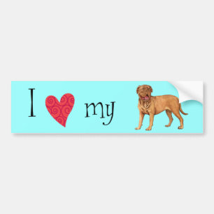 I Love my Dogue de Bordeaux Autoaufkleber