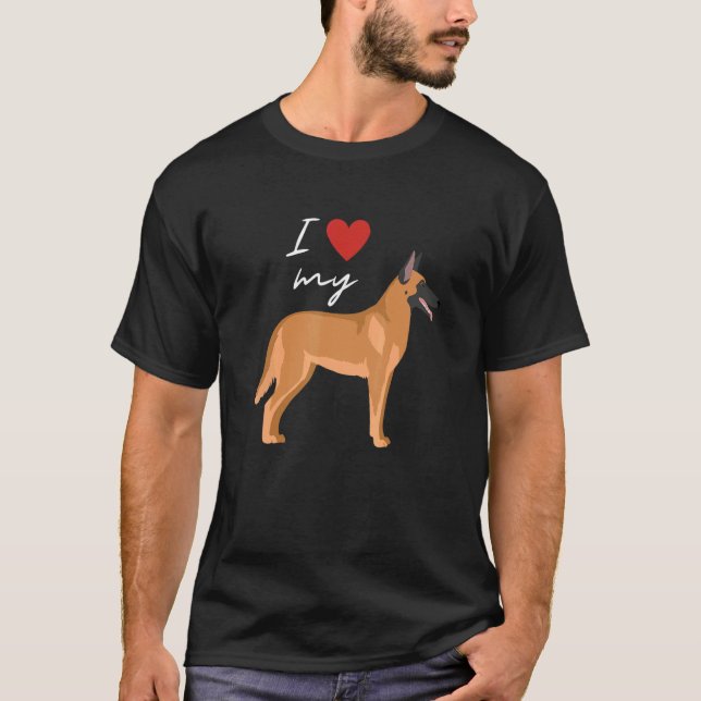 I Love My Fawn Sable Belgian Malinois Dog   T-Shirt (Vorderseite)