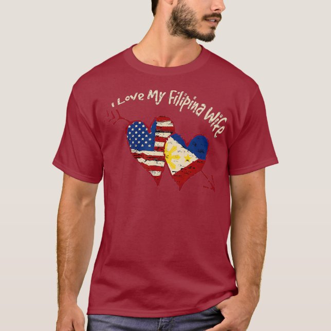 I Love my Filipina Wife Cute Pinay Philippinen T-Shirt (Vorderseite)