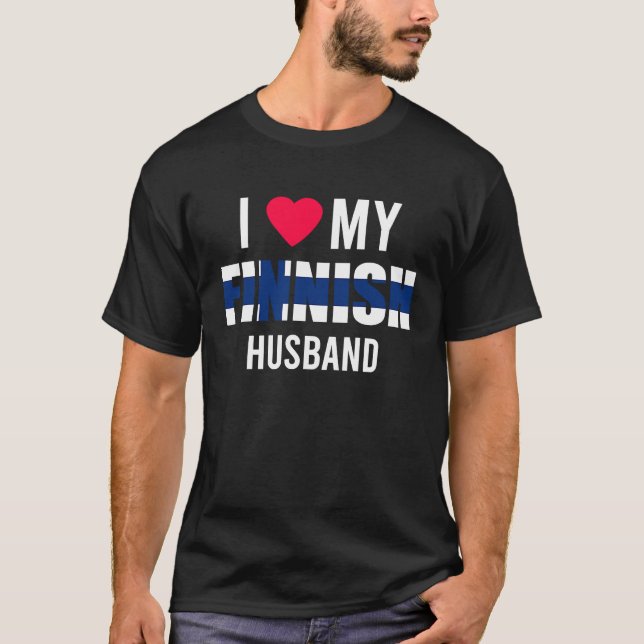 I Love My Finnish Husband Valentines Day T-Shirt (Vorderseite)
