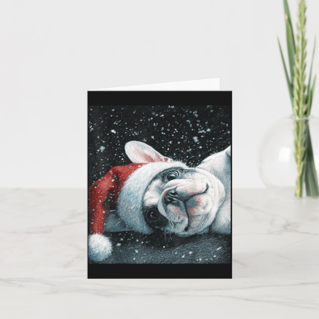 I Love My French Bulldog Christmas Cute  Karte (Vorderseite)
