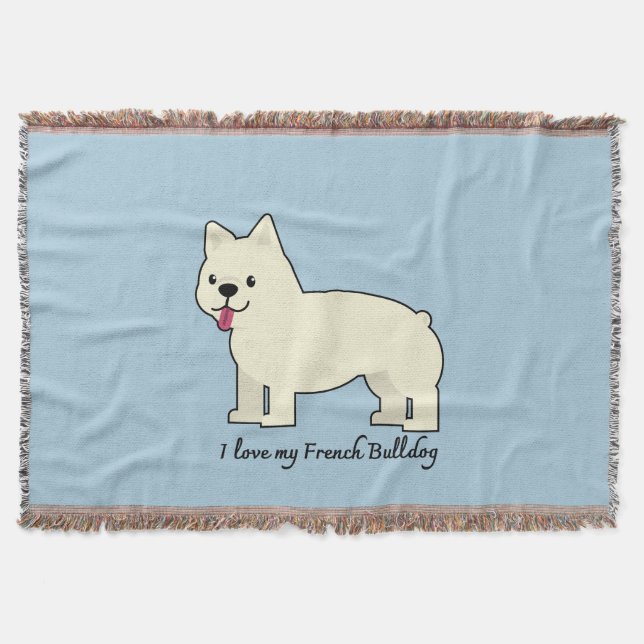 I love my French Bulldog Decke (Vorderseite)