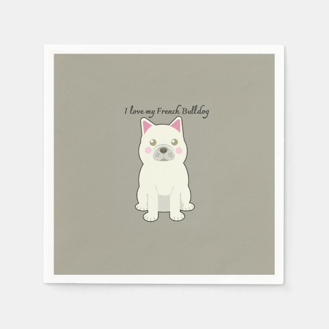 I Love my French Bulldog Serviette (Vorderseite)