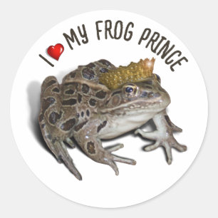 I Love My Frog Prince Runder Aufkleber