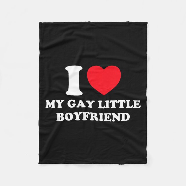 I Love My Gay Little Boyfriend Funny Y2k Valentine Fleecedecke (Vorderseite)