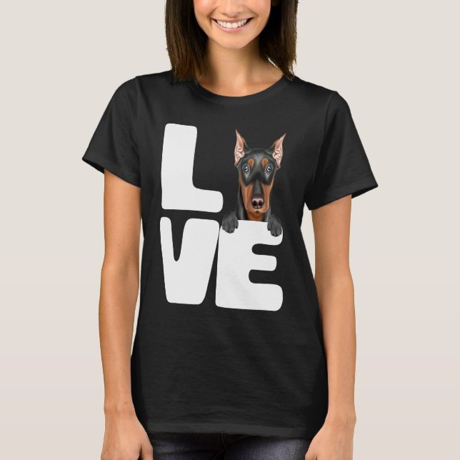 I Love My German Pinscher Dog T-Shirt (Vorderseite)