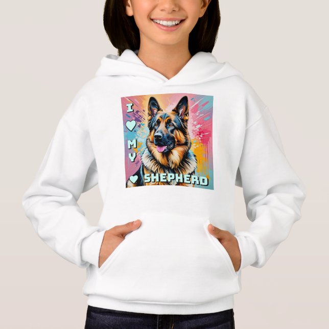 I love my German Shepherd Hoodie (Vorderseite)