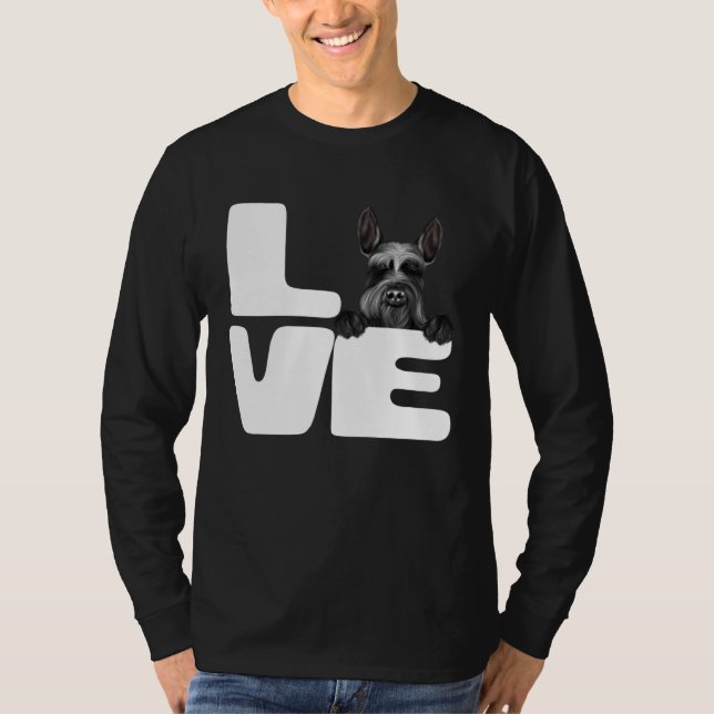 I Love My Giant Schnauzer Dog T-Shirt (Vorderseite)