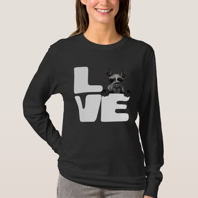 I Love My Giant Schnauzer Dog T-Shirt (Vorderseite)