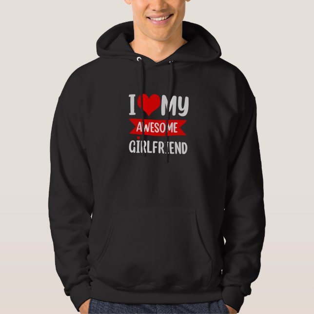 I Love My Girlfriend Heart Valentines Day Matching Hoodie (Vorderseite)