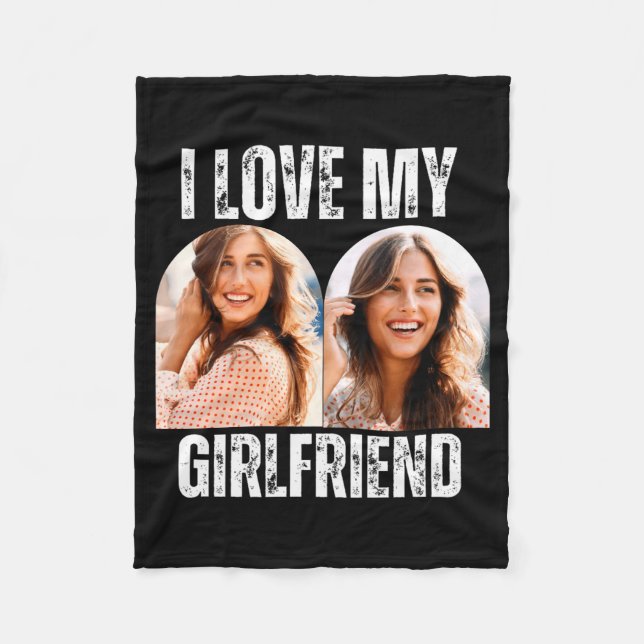 I Love My Girlfriend Photo Funny Boyfriend Gift  Fleecedecke (Vorderseite)