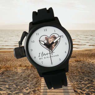 I LOVE MY GIRLFRIEND  Photo Gift Personalized Armbanduhr