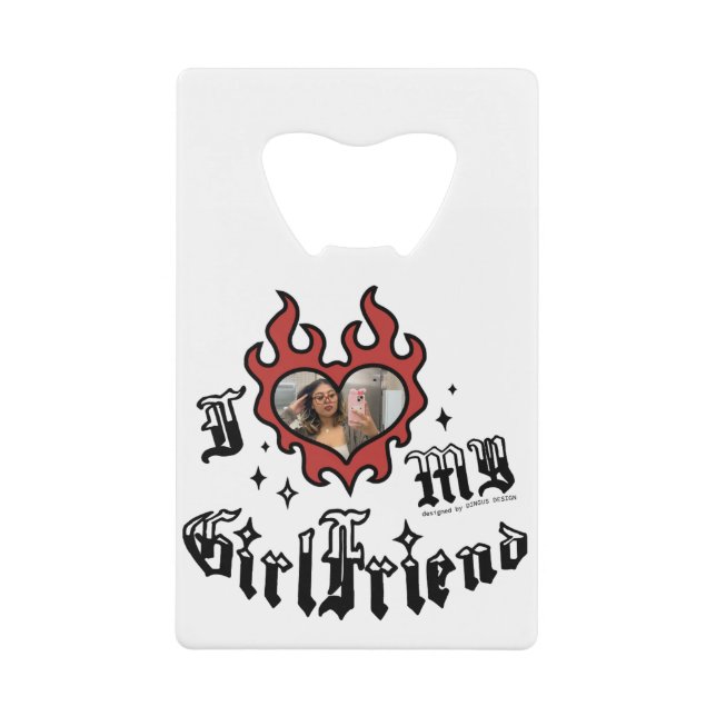 I Love My Girlfriend - Red - DingusDesign Geldbeutel Flaschenöffner (Vorderseite)