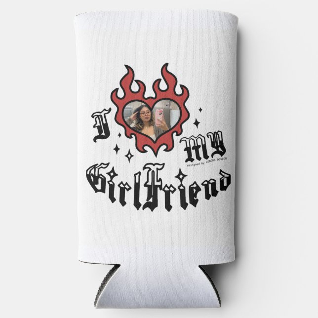 I Love My Girlfriend - Red - DingusDesign Selters Dosenkühler (Vorderseite)