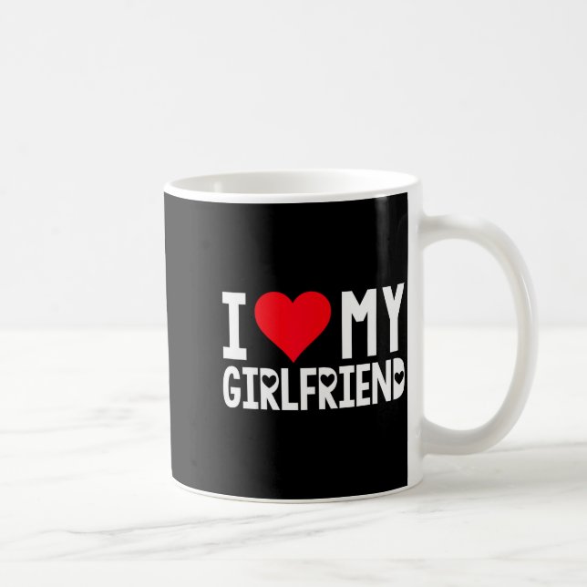 I Love My Girlfriend Shirt I Heart Girlfriend Love Kaffeetasse (Rechts)