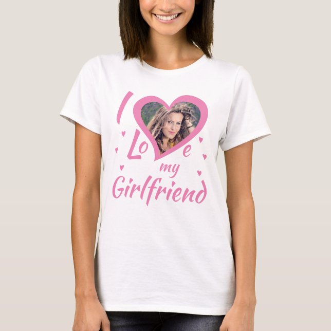 I Love my Girlfriend - T-Shirt personalisierbar (Vorderseite)