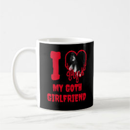 I Love My Goth Girlfriend Dripping Red Heart Photo Kaffeetasse