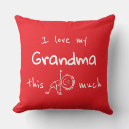 I love my grandma typography named graphic Red Kissen