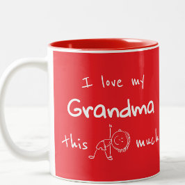 I love my grandma typography named graphic Red Zweifarbige Tasse