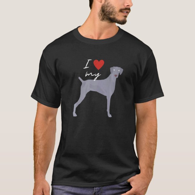 I Love My Gray Vizsla Dog T-Shirt (Vorderseite)
