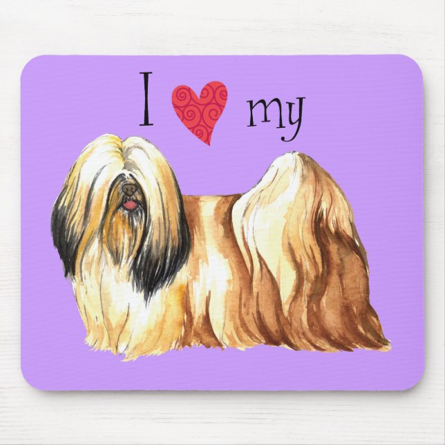 I Love my Lhasa Apso Mousepad (Vorne)
