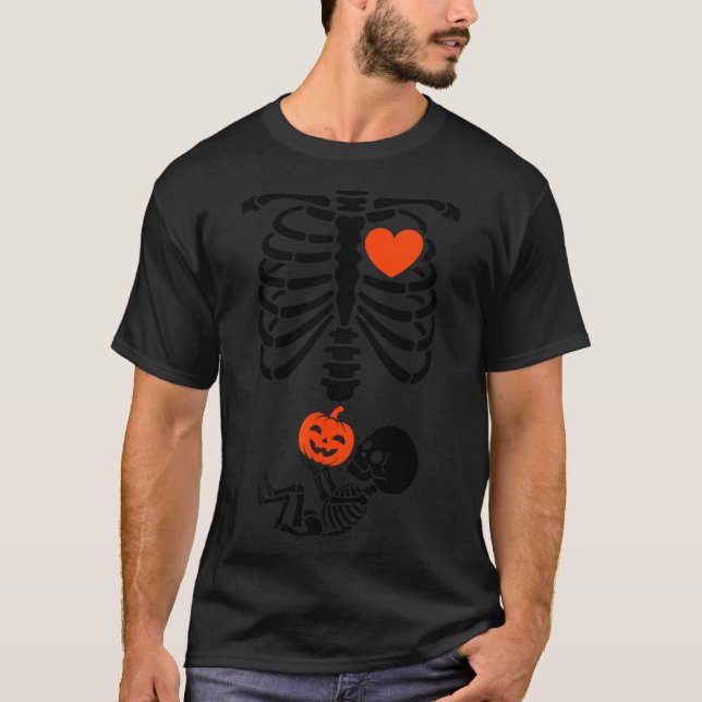 I Love My Little Pumpkin Halloween Pregnancy Revea T-Shirt (Vorderseite)