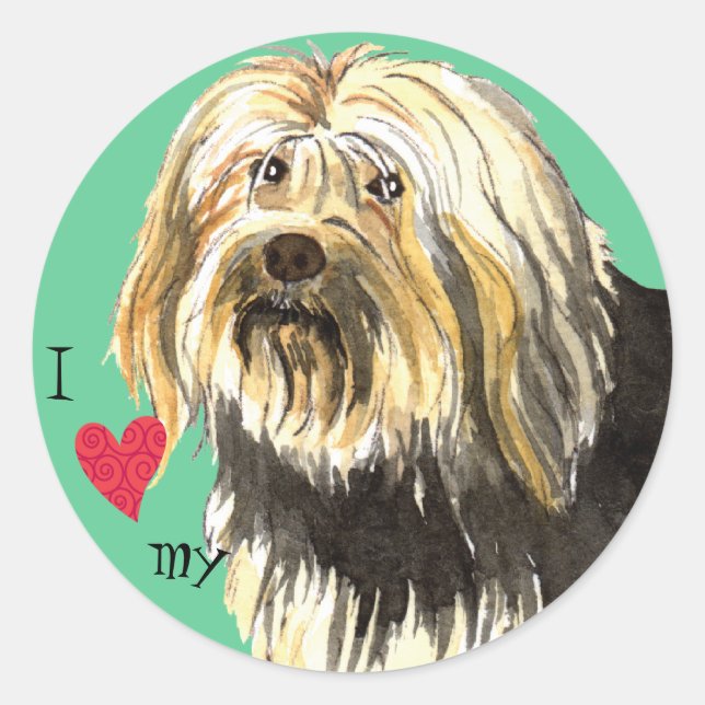 I Love my Lowchen Runder Aufkleber (Vorderseite)