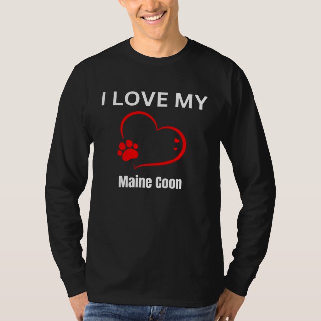 I love my maine coon breed cat Cat T-Shirt (Vorderseite)