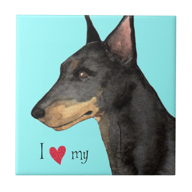 I love my Manchester Terrier Fliese (Vorderseite)
