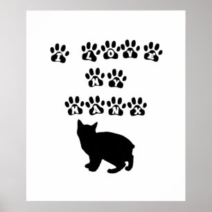 I Love My Manx--Black Text Poster