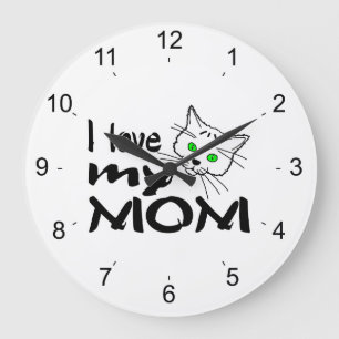 I Love My Mom Große Wanduhr