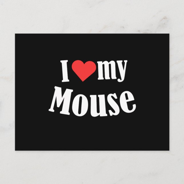 I Love My Mouse Mice Rat Rodent Animal Pet Gift Postkarte (Vorderseite)