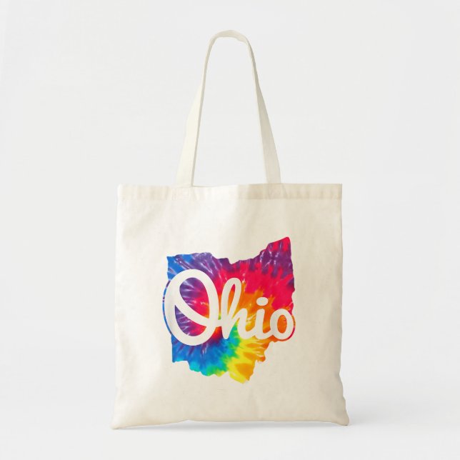 I Love My Ohio Home Script Tie Dye Ohio Tragetasche (Vorne)