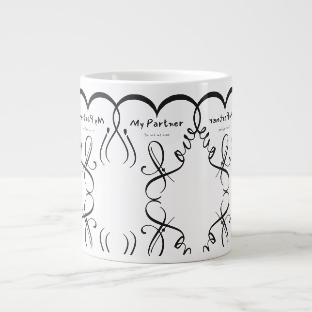 I love my partner • You are my home Jumbo-Tasse (Vorderseite)