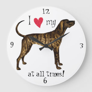 I Love my Plott Hound Große Wanduhr