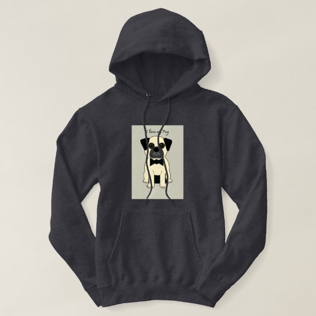 I Love My Pug Hoodie (Design vorne)