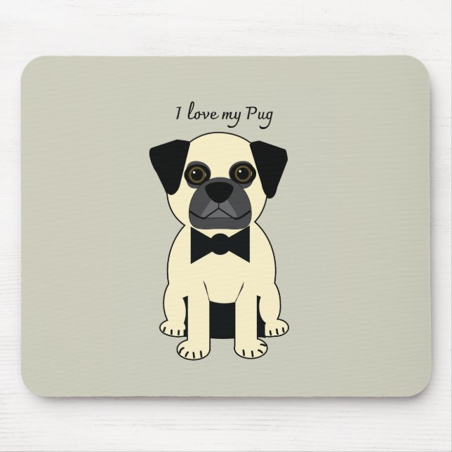 I Love My Pug Mousepad (Vorne)