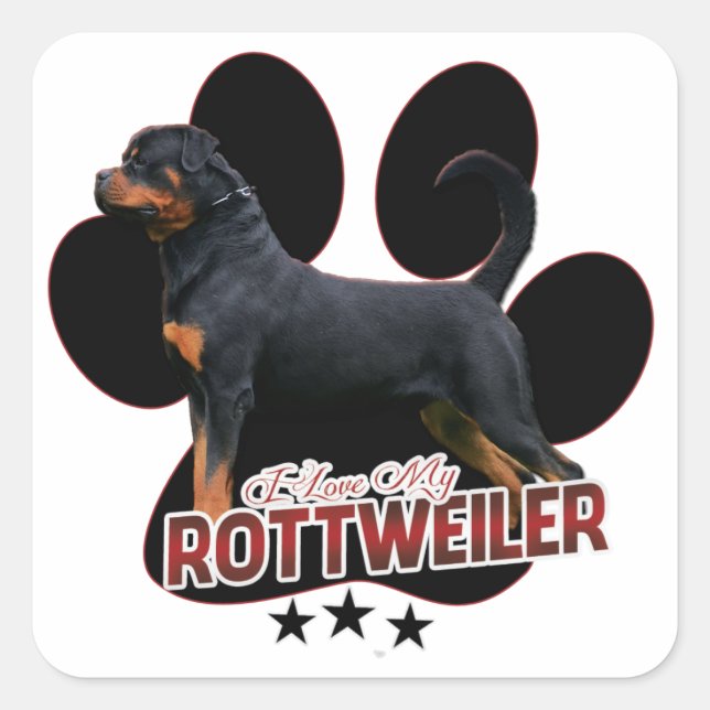 I Love My Rottweiler Sticker (Vorderseite)