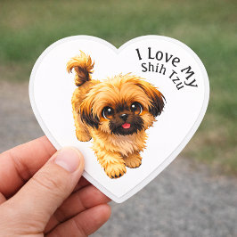 I Love My Shih Tzu Dog Herz-Aufkleber