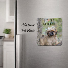 I Love My Shih Tzu Photo Magnet Cute Puppy Dog