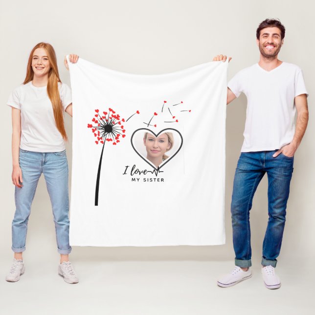 I Love My SISTER - Best Friend Personalized Gift Fleecedecke (Beispiel)