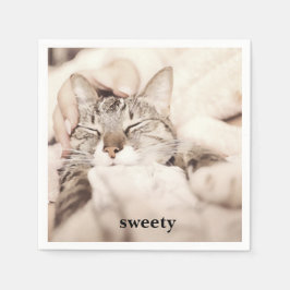 I love my sweet little cat photo serviette