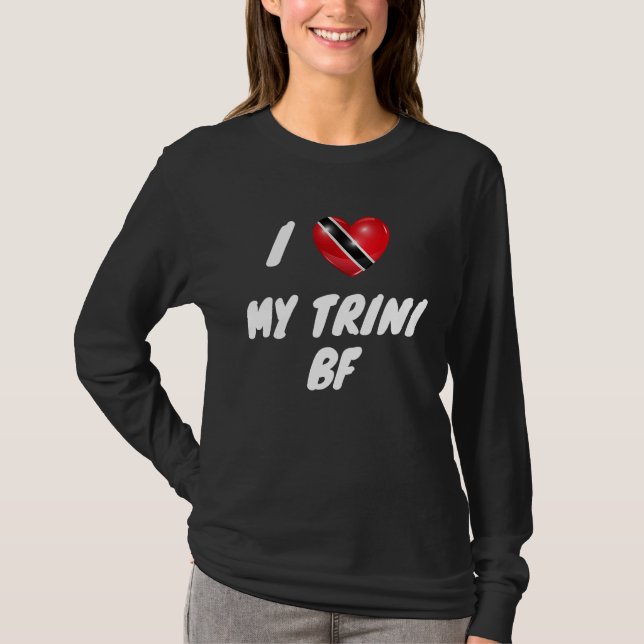 I Love My Trini BF Trinidad and Tobago Flag  Valen T-Shirt (Vorderseite)