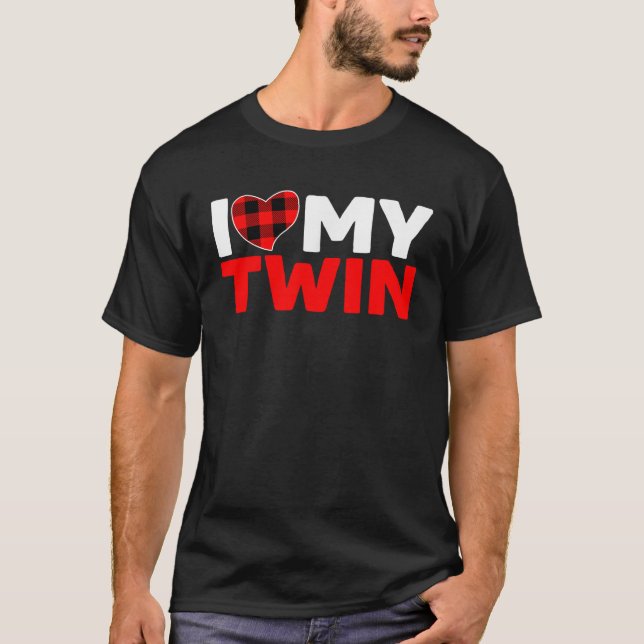 I Love My Twin Twins Sister Brother Matching  T-Shirt (Vorderseite)