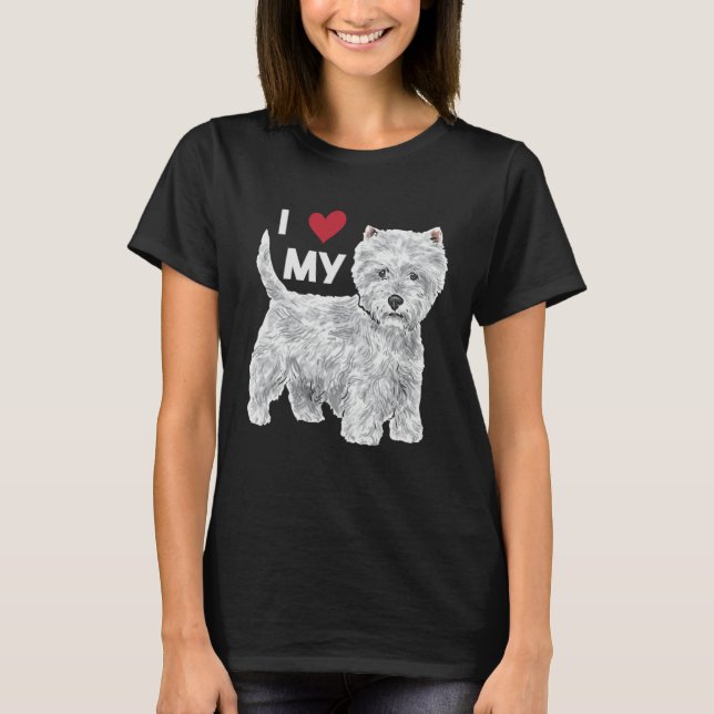 I Love My Westie West Highland White Terrier T-Shirt (Vorderseite)