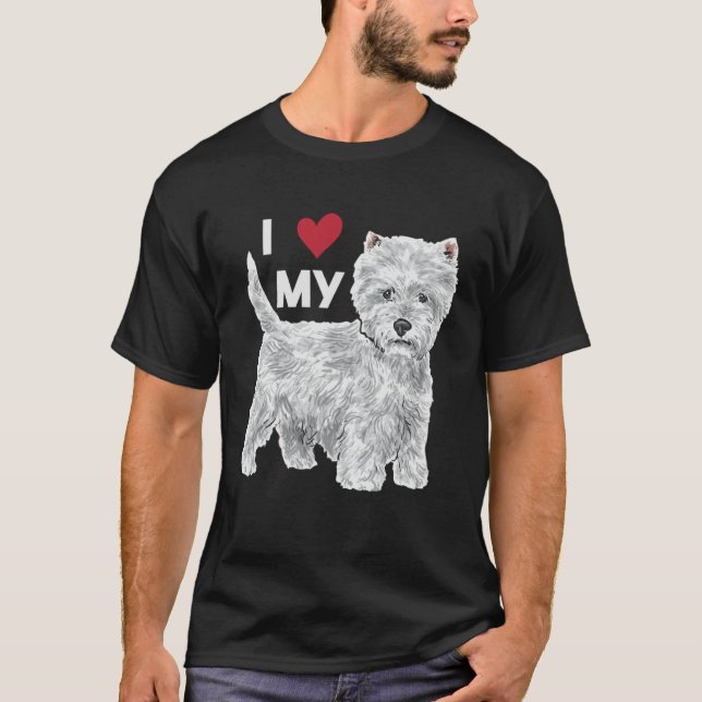 I Love My Westie West Highland White Terrier T-Shirt (Vorderseite)
