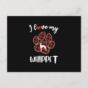 I Love My Whippet Valentine Dog Lover Feiertagspostkarte