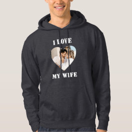 I Love My Wife Heart Custom Personalized Photo Hoodie
