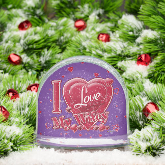 I Love My Wifey red - hearts Schneekugeln