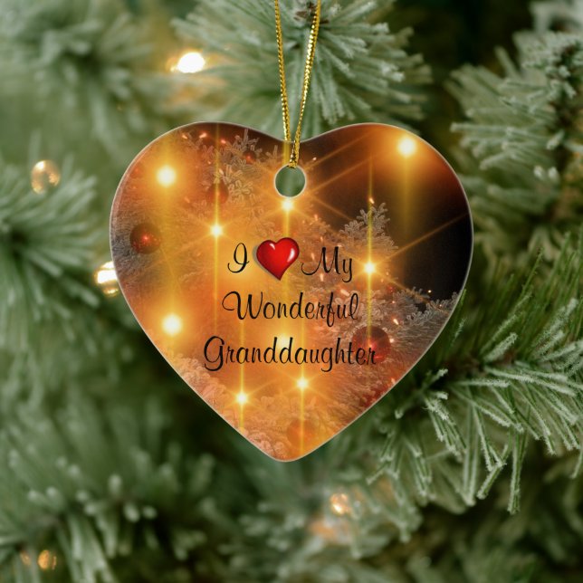 I Love My Wonderful Granddaughter Ceramic Ornament (Baum)